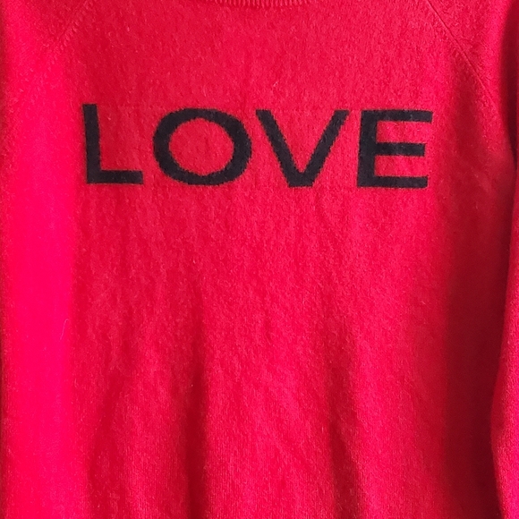 NWT Philosophy 100% Cashmere "LOVE" Sweater Medium - Picture 2 of 6